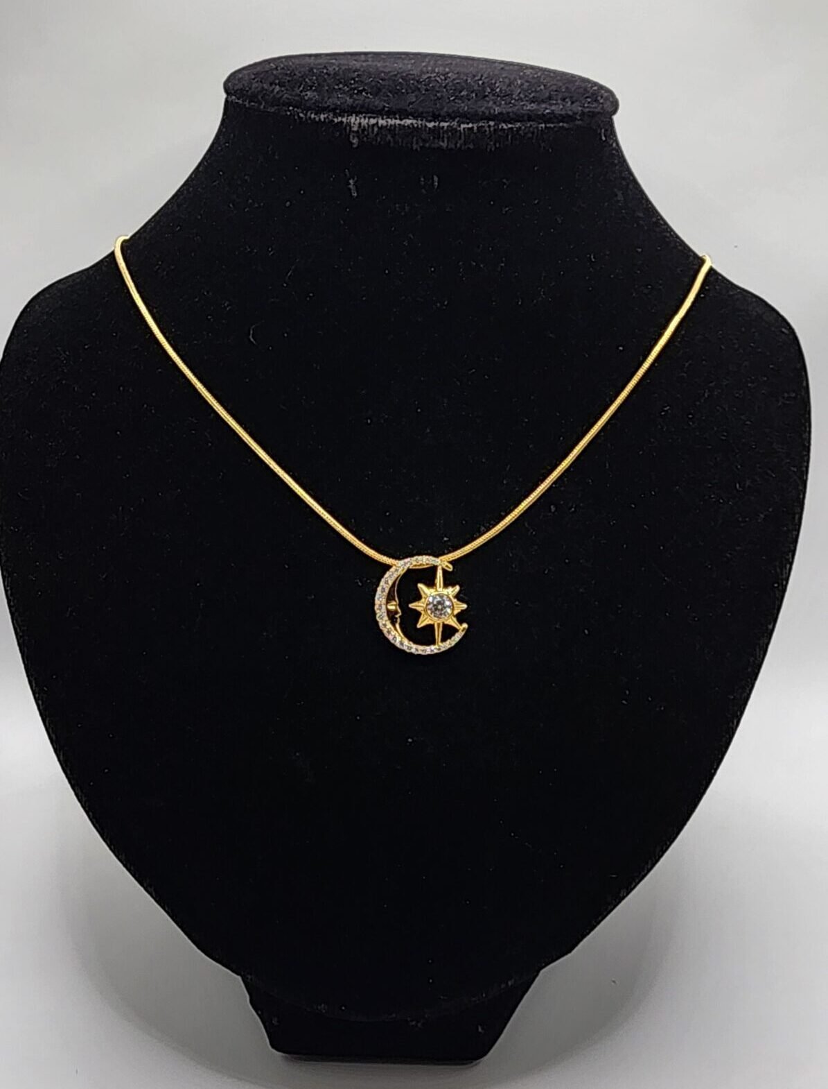 Gold Plated Chain W Sun & Moon