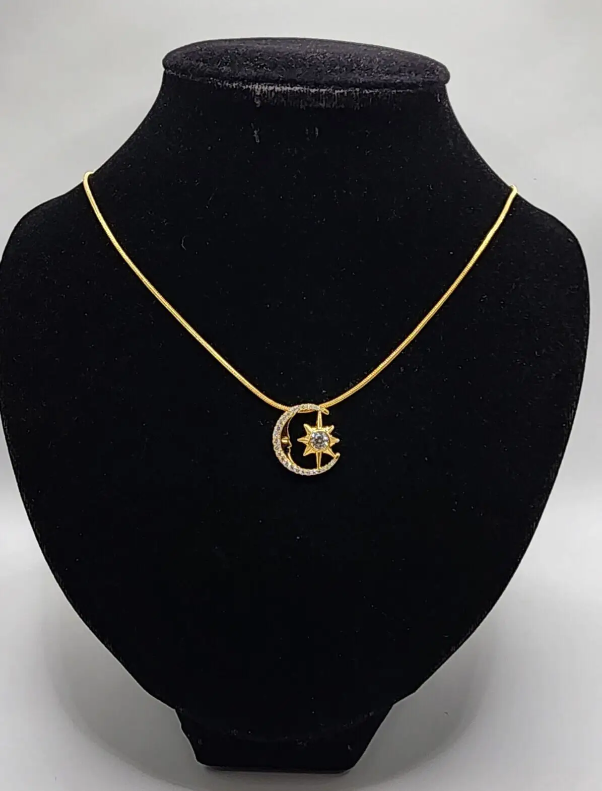 Gold Plated Chain W Sun & Moon