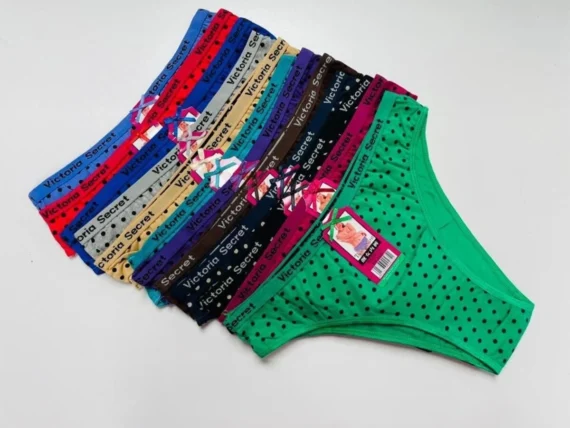95% Cotton High Cut Panty With Polka Dots