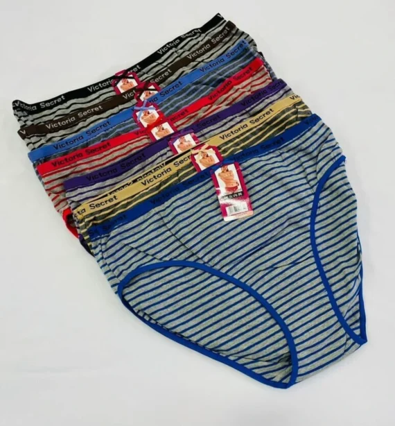 95% Cotton Medium Cut Panty With Stripes