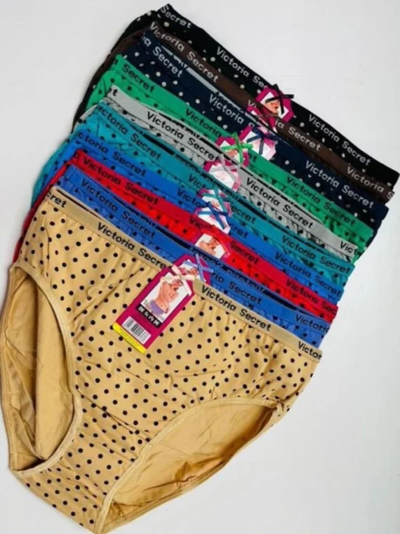 95% Cotton Medium Cut Panty With Polka Dots